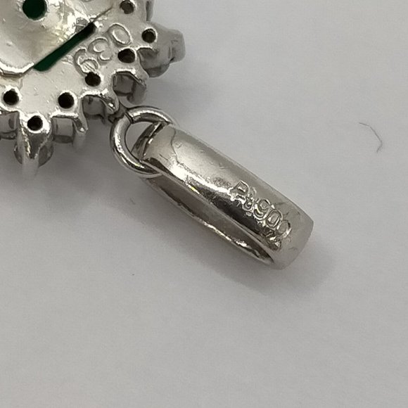 Jewelry Pendant Head Emerald 0.39ct Platinum swank - Picture 6 of 9